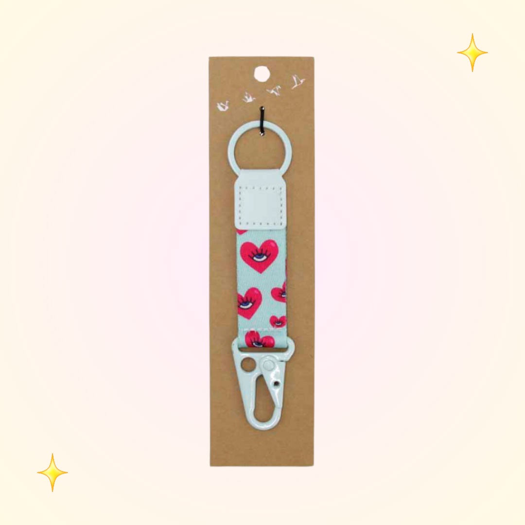 Llavero clip diseño corazones