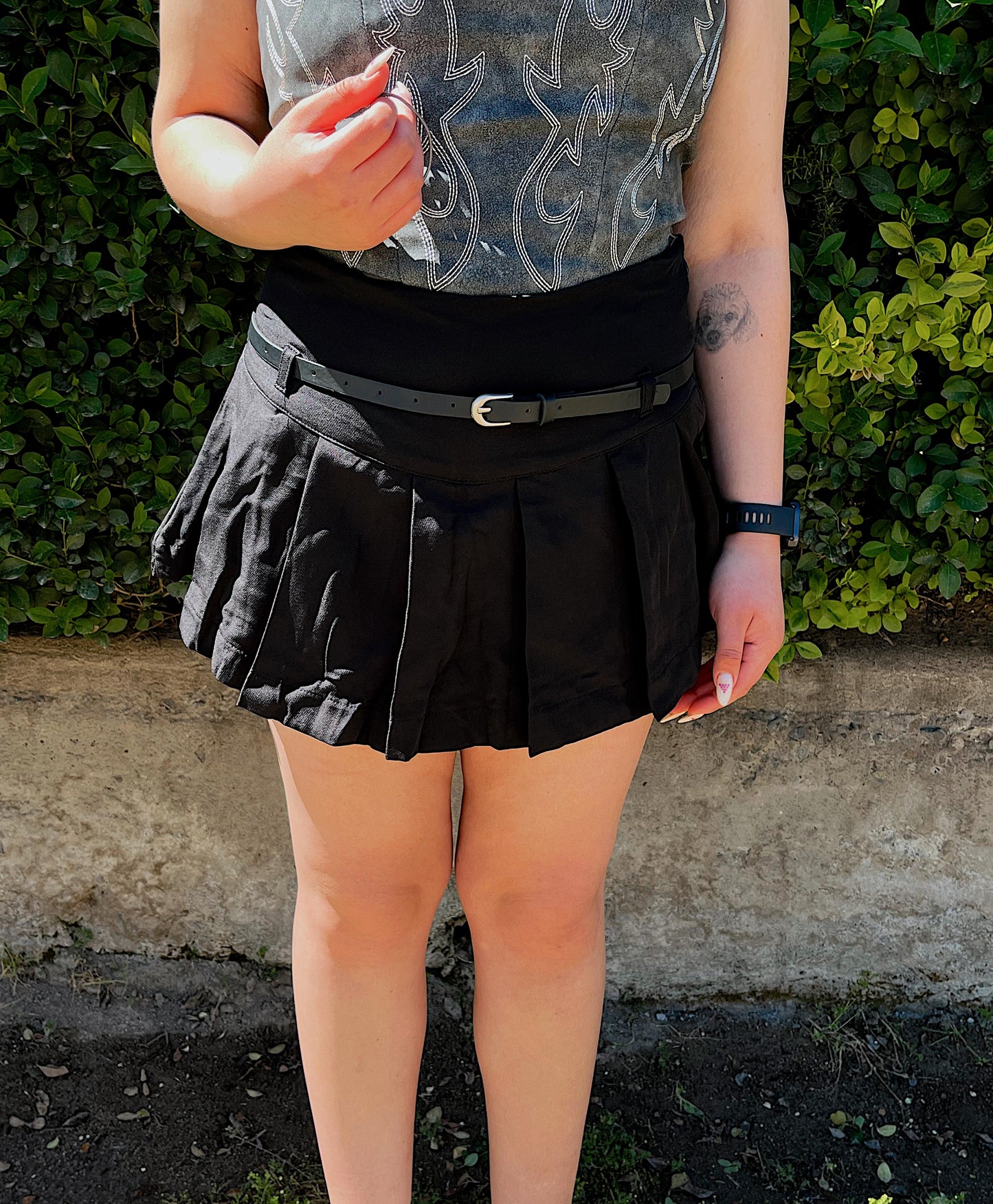 Falda short tableada s-m