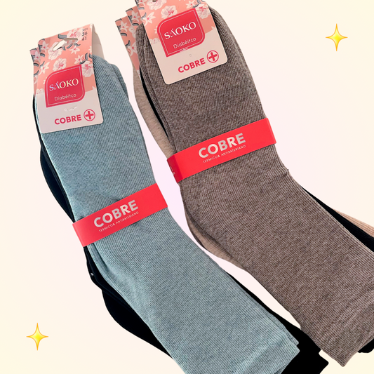 3 pares de calcetines térmicos para diabéticos mujer con chiporro